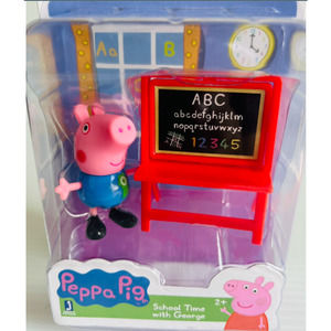 NEW Peppa Pig 2 Piece School Time with George Chalkboard Figure Set